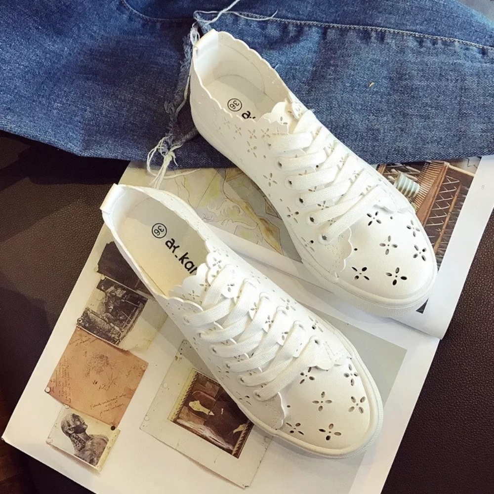 perforated slip on sneakers